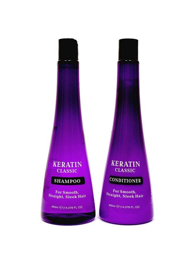Keratin Classic مجموعة شامبو وبلسم الكيراتين من Xpel Marketing بالكيراتين لشعر أملس ومستقيم 400 مل لجميع أنواع الشعر - Image 2