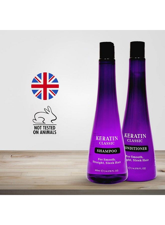 Keratin Classic مجموعة شامبو وبلسم الكيراتين من Xpel Marketing بالكيراتين لشعر أملس ومستقيم 400 مل لجميع أنواع الشعر - Image 5