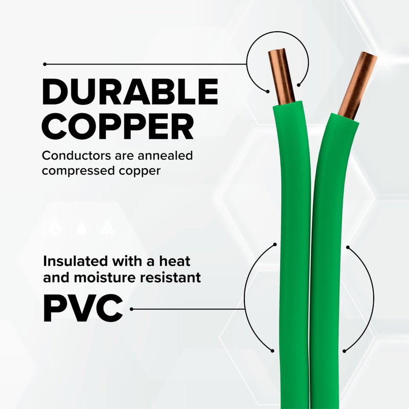 THE CIMPLE CO شركة CIMPLE 10 قدم - سلك نحاسي صلب 10 AWG - سلك تأريض أخضر 10 قياس - سلك 10 AWG THHN - سلك تأريض معزول 10 قدم - سلك صلب THHN/THWN - سلك صناعي - 10 أقدام (3 أمتار)، أخضر - Image 2