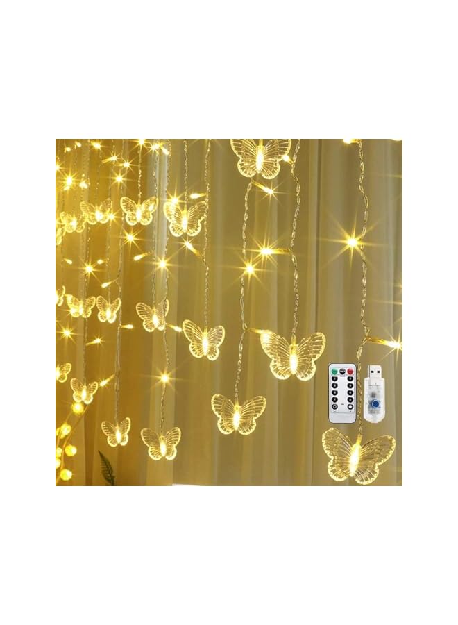 The Bros Butterfly Curtain Lights, 8 Modes 48LED Twinkle String Light with Remote 4.9FT USB Powered Window Fairy Light, Decorative Lights for Bedroom, Party, Wedding, Holiday, Christmas (Warm White)  - Image 2