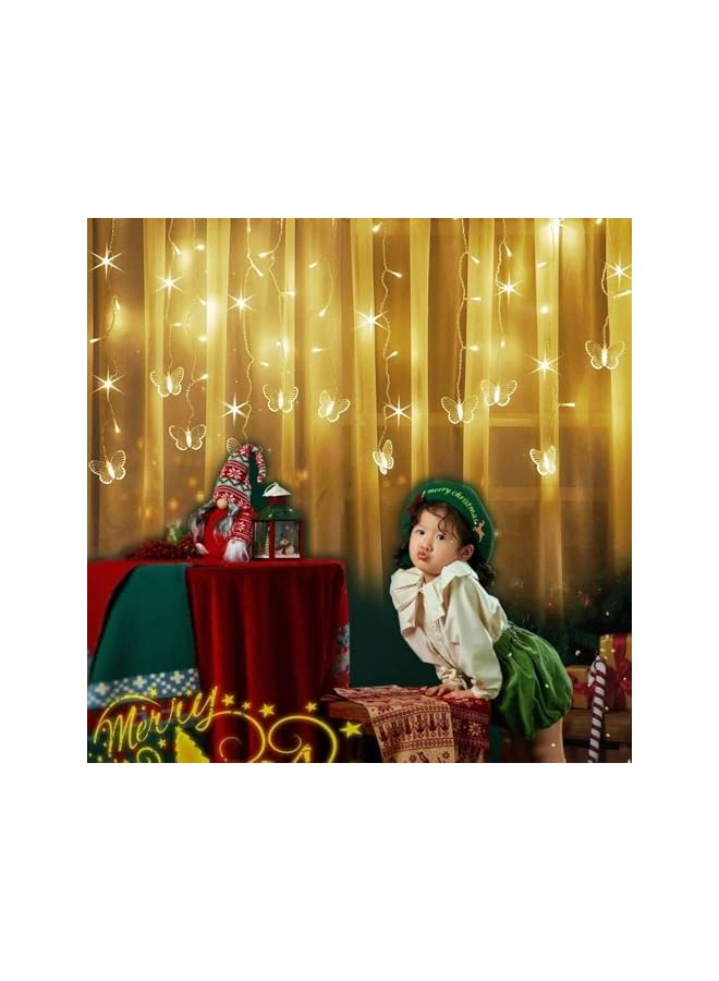 The Bros Butterfly Curtain Lights, 8 Modes 48LED Twinkle String Light with Remote 4.9FT USB Powered Window Fairy Light, Decorative Lights for Bedroom, Party, Wedding, Holiday, Christmas (Warm White)  - Image 4