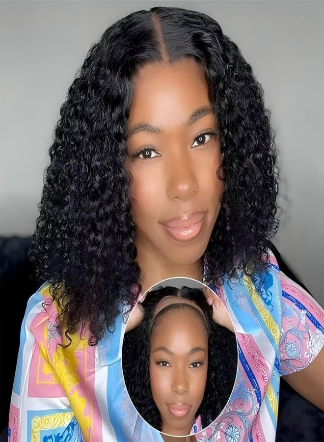 ISEE Hair M Cap 9x6 Bob Wig Human Hair Glueless Wigs Pre Plucked Pre Cut HD Lace Front Glueless Wigs Human Hair 180% Density Short Kinky Curly Bob Wigs for Black Women 10 inch - Image 3
