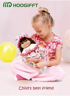 HOOGIFFT Reborn Baby Doll 11inch Realistic Newborn Baby Dolls - Lifelike Weighted with Soft Silicone Doll Girls，3D Simulation Collection Baby Doll with Pink Cloths  - Image 2