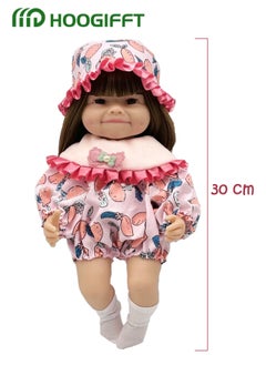 HOOGIFFT Reborn Baby Doll 11inch Realistic Newborn Baby Dolls - Lifelike Weighted with Soft Silicone Doll Girls，3D Simulation Collection Baby Doll with Pink Cloths  - Image 4