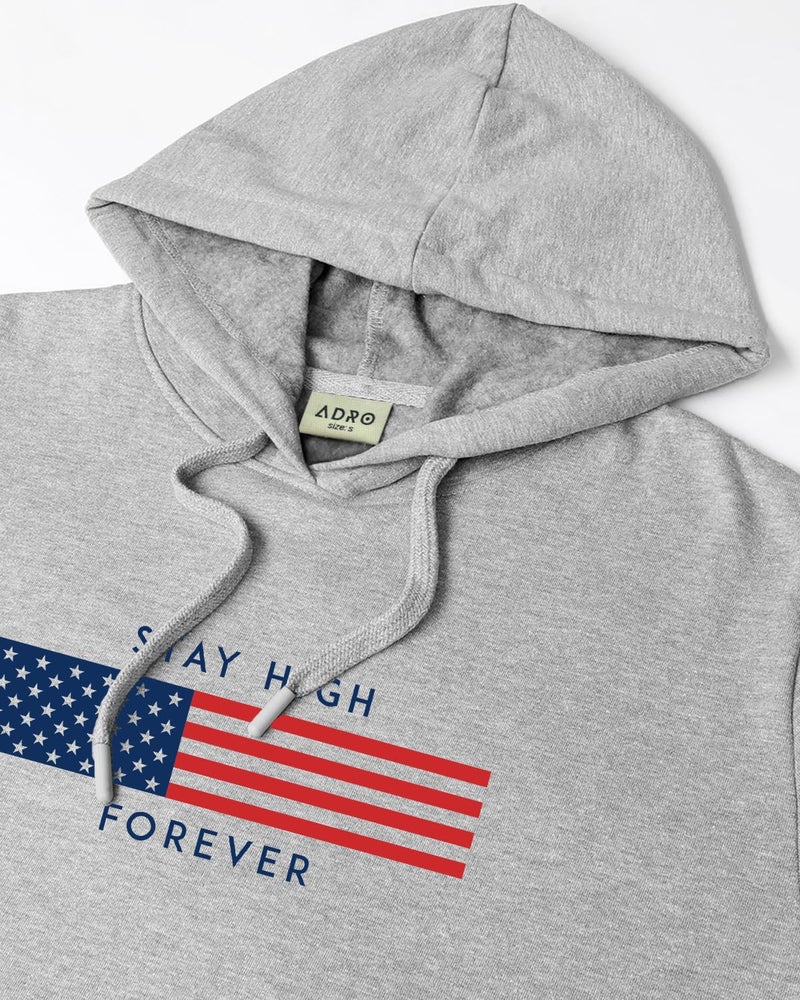 ADRO Men's Cotton Blend Neck Hooded Sweatshirt (H24-FLAG-GR_Grey - Image 5