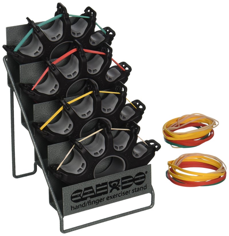 CanDo 10-0757 Digi-Extend Hand Exerciser with Metal Rack, 4 Exercises with 64 Bands Tan/Yellow/Red/Green - Image 3