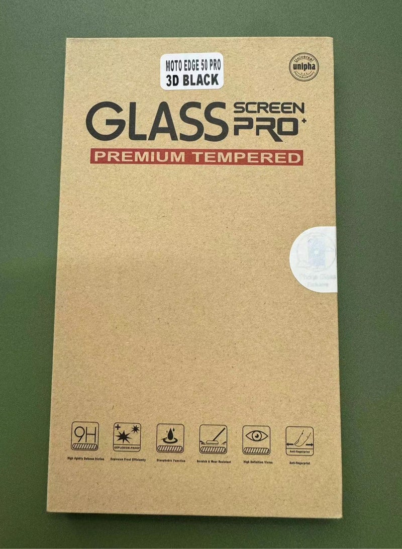 Motorola Edge 50 Pro Screen Protector, Glass Tempered Bubble Free, Anti-Scratch, Anti-Fingerprint, 9H Hardness 3D Curved Edge Screen Protection for Moto Edge 50 Pro Accessories - Image 2
