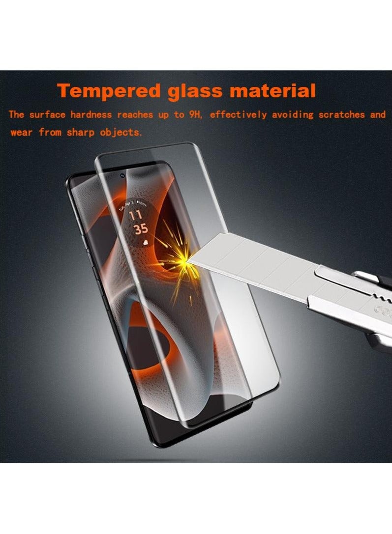 Motorola Edge 50 Pro Screen Protector, Glass Tempered Bubble Free, Anti-Scratch, Anti-Fingerprint, 9H Hardness 3D Curved Edge Screen Protection for Moto Edge 50 Pro Accessories - Image 3