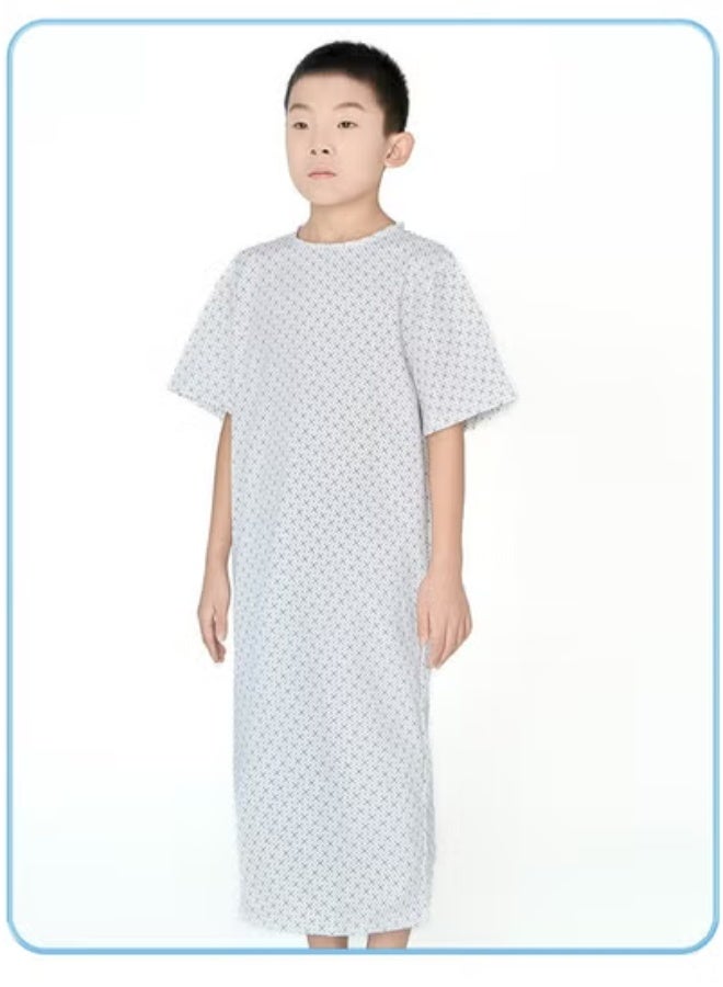 Generic Children's reverse dressing, long cotton hospital gown, long nightgown for orthopedic patients, easy to put on and take off nursing clothes in hospitals (polyester-cotton style)  - Image 1