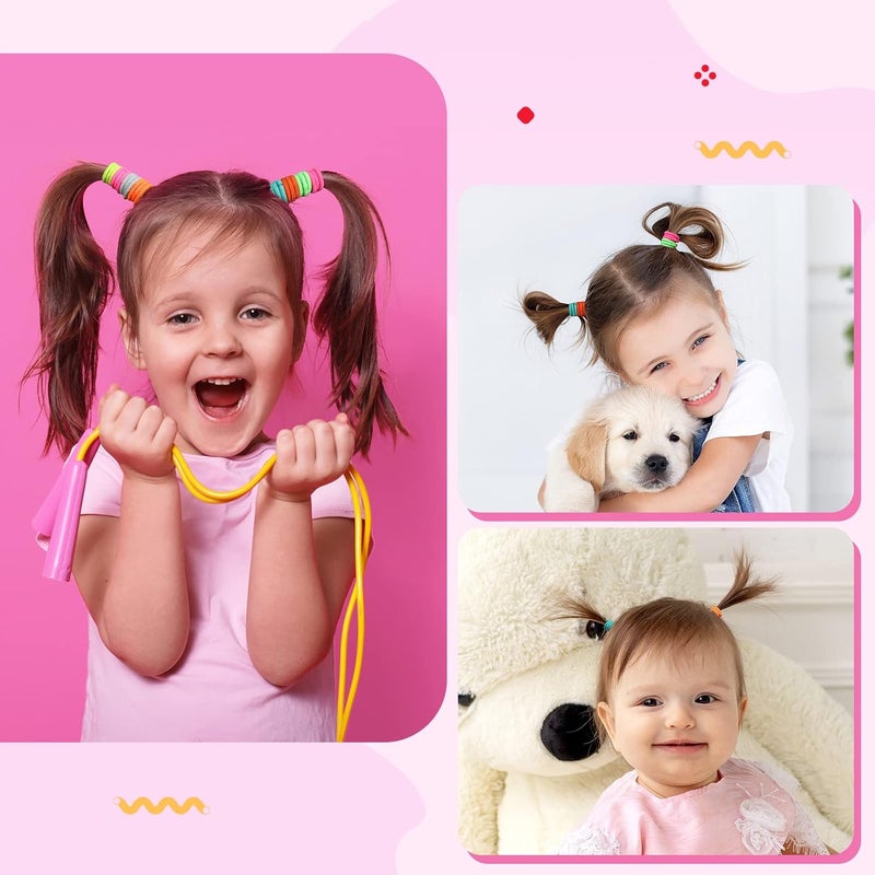 Funtopia Hair Ties Set 336Pcs Small Elastic Hair Bands for Girls Colorful Ponytail Holders Hair Tie for Baby Hair Multicolor No damage with Organizer Box for Kids Infants Toddlers - Image 2