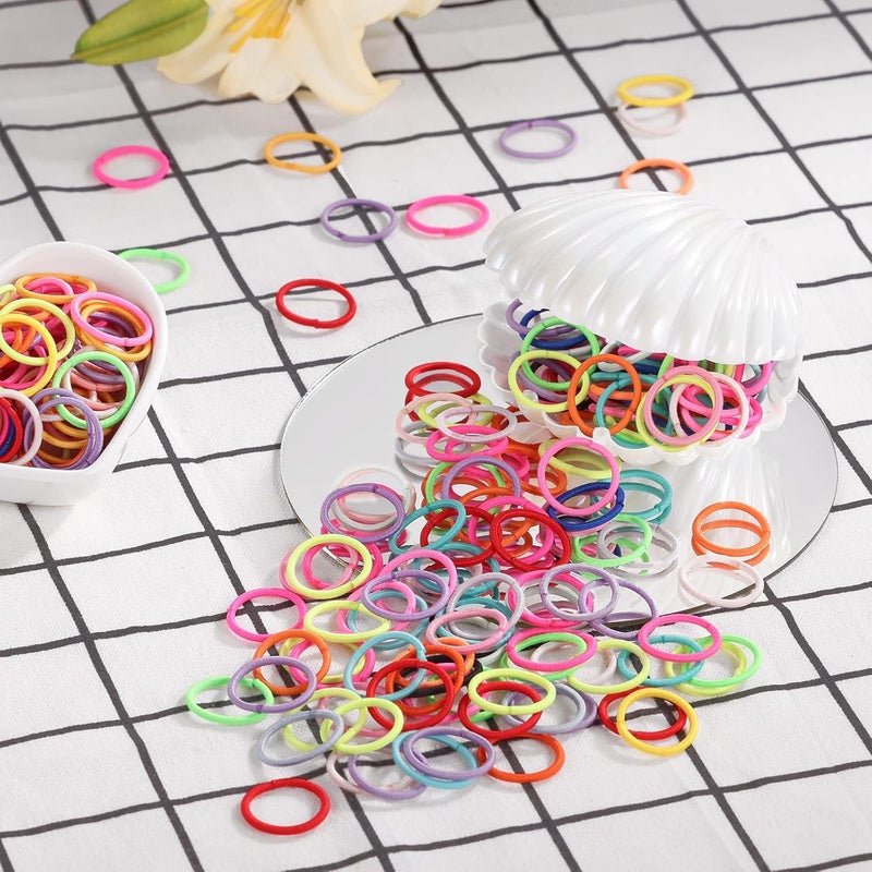 Funtopia Hair Ties Set 336Pcs Small Elastic Hair Bands for Girls Colorful Ponytail Holders Hair Tie for Baby Hair Multicolor No damage with Organizer Box for Kids Infants Toddlers - Image 5