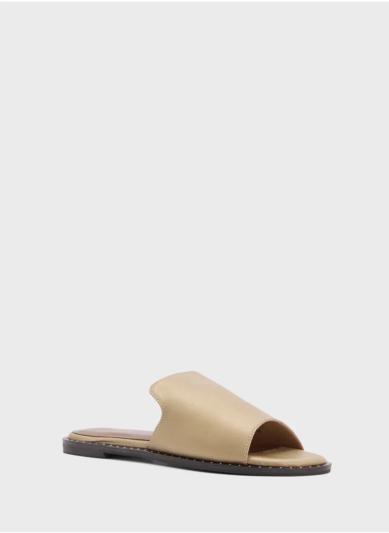 ELLA Metallic Flat Sandal Slide