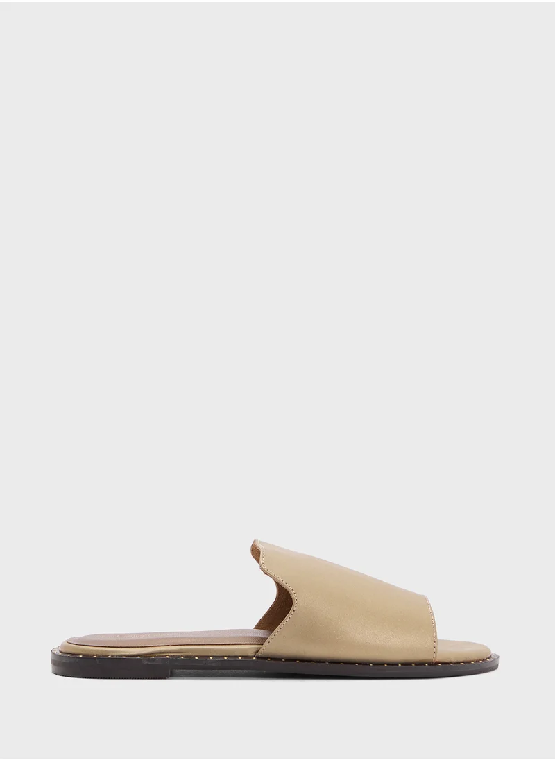 ELLA Metallic Flat Sandal Slide