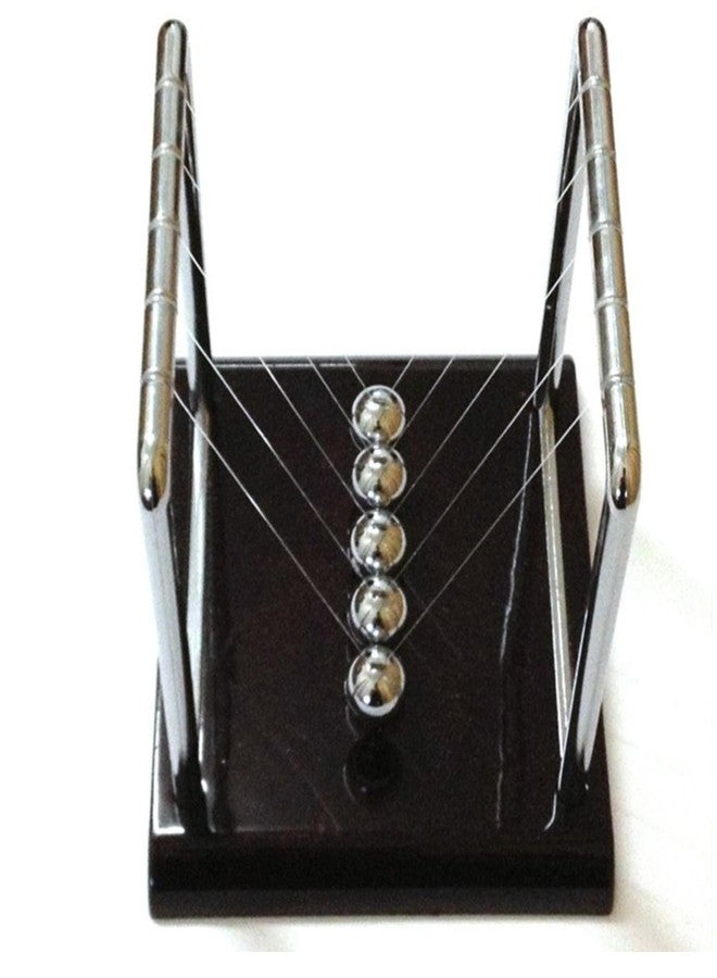 بريمسونس بندول نيوتن من بريمسونز® - لعبة حركة دائمة معدنية كبيرة | كرات تصادم متأرجحة بقاعدة بلاستيكية مصقولة وخيوط نايلون | تمثال زينة مكتبي للمكتب والمنزل (أسود) - Image 3