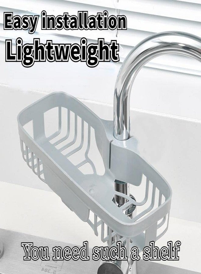 Sevia Sponge Dishcloth Holder Sink Caddy Basket Drain Rack Kitchen Storage Organizer Faucet Clip Sponge Brush Holder Storage Basket Sink Drain Rack Faucet Rack for Home Kitchen Bathroom Essential - Image 4