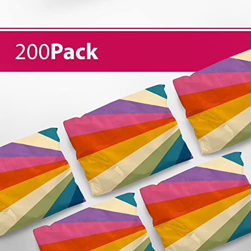Package Mint 6x9 Poly Mailers – Retro Rainbow – Waterproof, Tear-Resistant Shipping Bags with Adhesive Seal – 200 Pack – Package Mint - Image 3