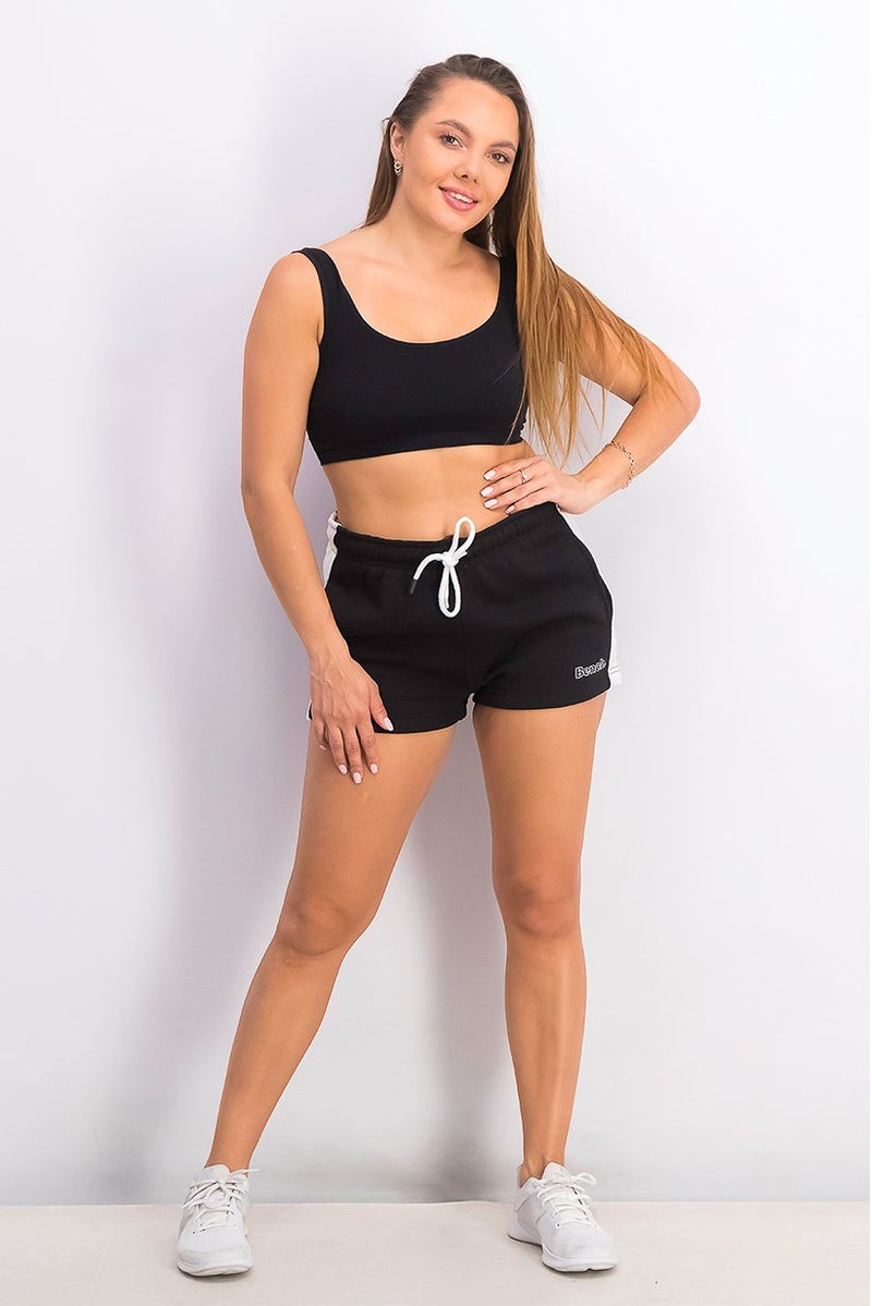 Bench Women Sport Fit Training Kelis Shorts, Grey and White - Image 3