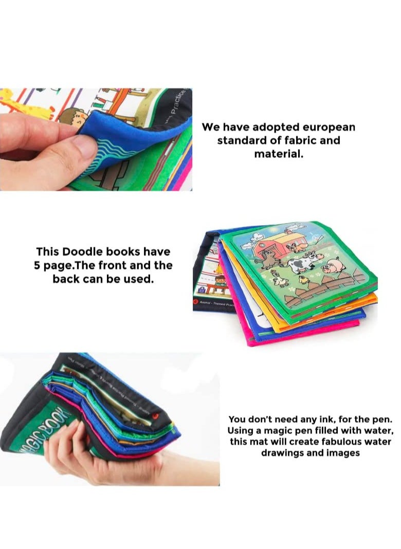 Reusable Magic Watercolor Painting Book with Water Pen Gift for Boys Girls, Drawing Educational Toy for Kids