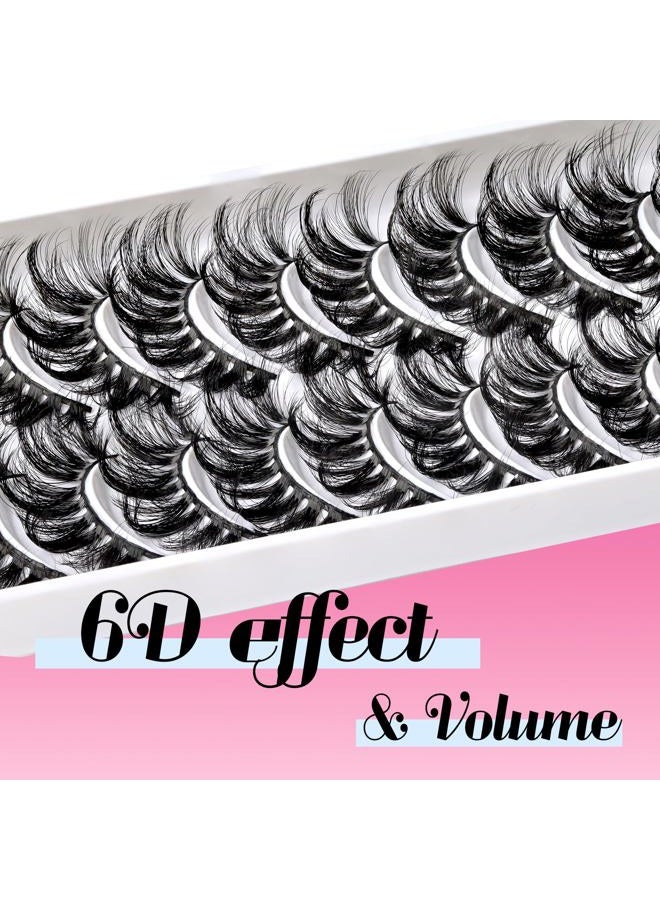 Veleasha Lashes Fluffy Wispy Faux Mink Eyelashes Criss-cross False Lashes 10 Pairs Pack Fake Eyelashes for Women (3D07) - Image 2