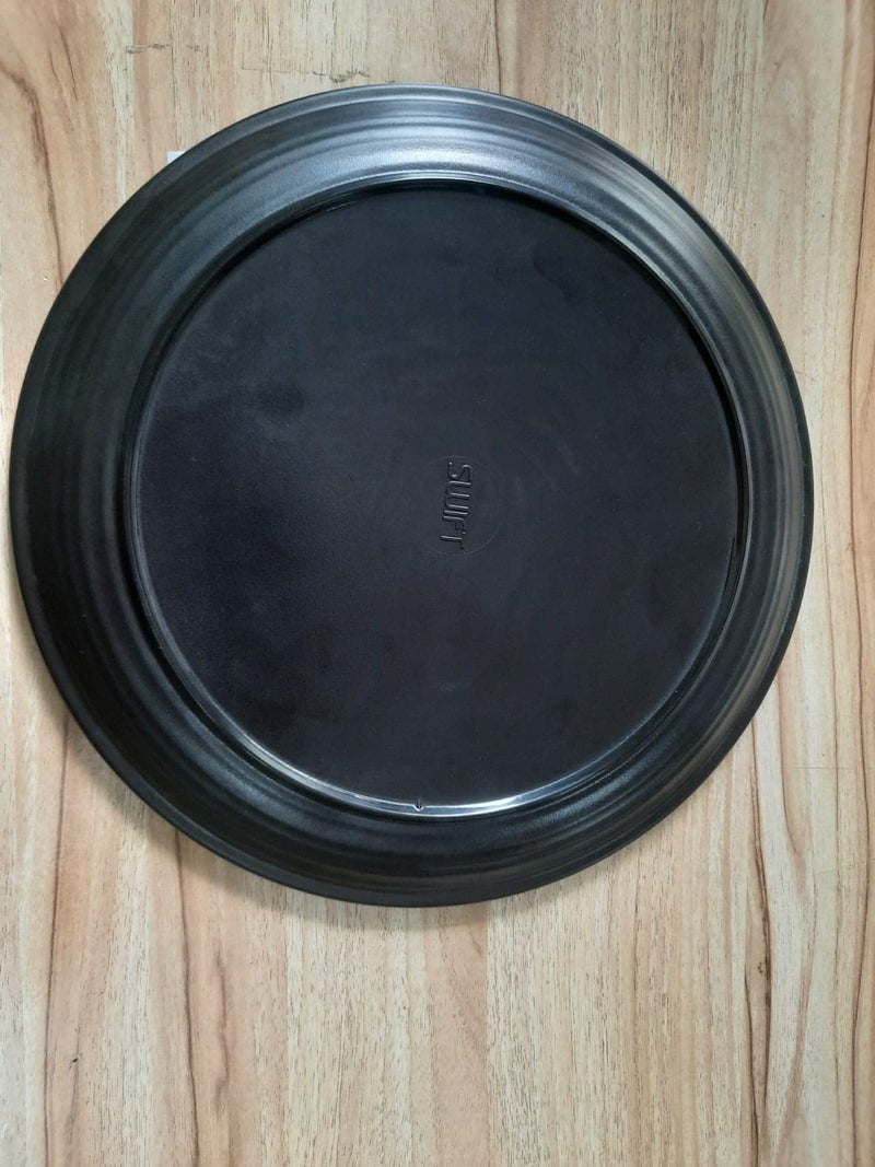 Urmila Plastic® Melamine Dotted Designed with Marble Finished Serving Plates (11 Inches) - Set of 3 - Image 2