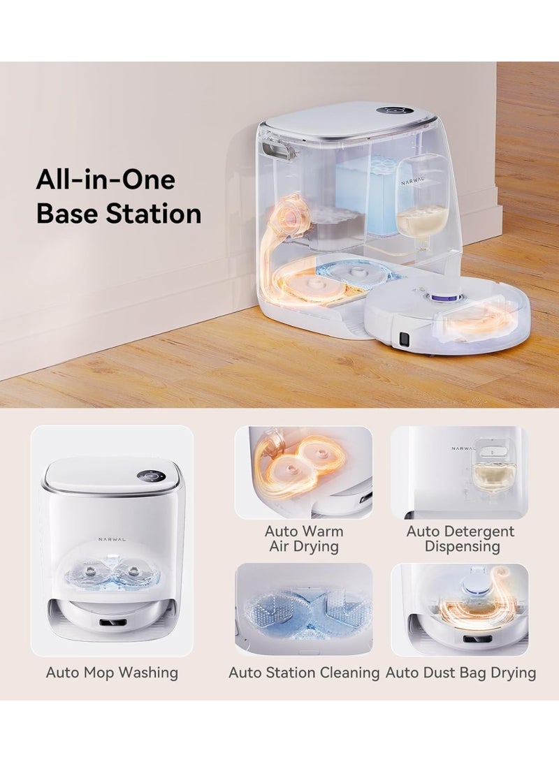 NARWAL Freo X Ultra Robot Vacuum and Mop Combo | 8200Pa Powerful Suction | Self-Emptying | Auto Mop Wash & Dry | Zero-Tangling | DirtSense™ | All-in-One Base Station | Self-Contained Dust Processing - Image 5