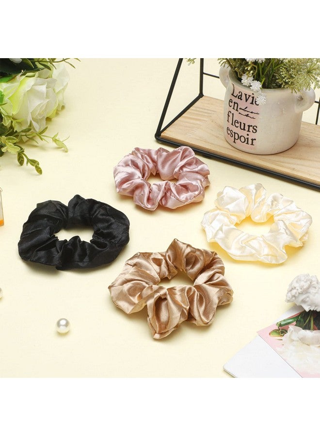 XunYee 24 Pcs Silk Hair Scrunchies Satin Hair Ties Colorful Satin Silk Elastic Hair Bands Large Satin Ponytail Holders Vintage Hair Ties Accessories For Women Girls(Classic Colors 3.94 Inch) - Image 4