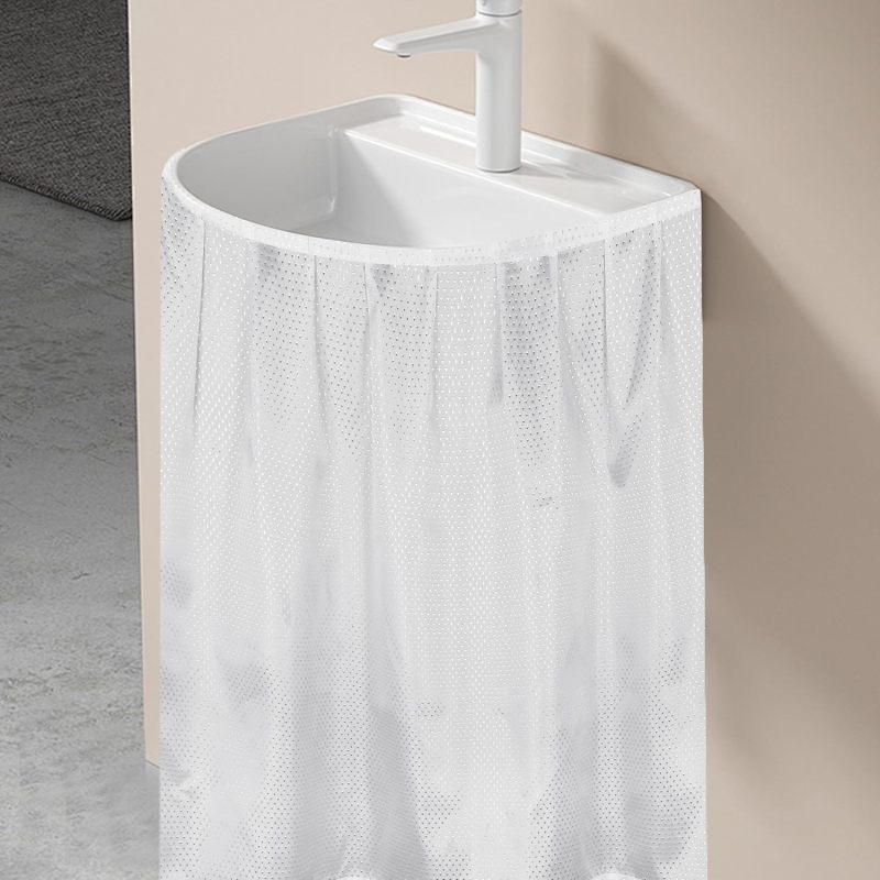 Pedestal Sink Skirt 55 X 32 Inch Waterproof Self-Adhesive - Under Sink Curtain for Bathroom Hide Cleaning Supplies - Image 1