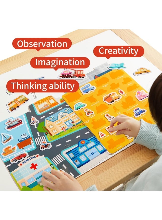 Mideer Reusable Sticker Book for Kids – The Bustling Traffic, Waterproof Puffy Stickers Activity Book for Toddlers 1-3, Educational Sensory Play & Fine Motor Skill Toy for Kids Age 2-4 - Image 4