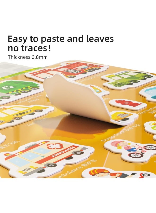 Mideer Reusable Sticker Book for Kids – The Bustling Traffic, Waterproof Puffy Stickers Activity Book for Toddlers 1-3, Educational Sensory Play & Fine Motor Skill Toy for Kids Age 2-4 - Image 5