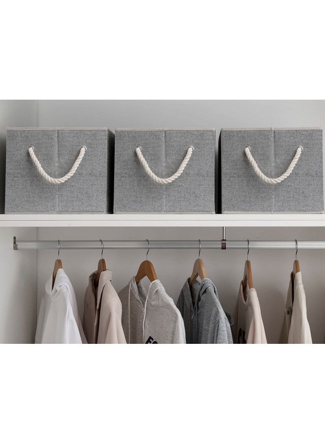 StorageWorks Storage Baskets for Shelves, Foldable Fabric Closet Storage Bins with Handles, Fabric Storage Bins Clothes Organizer, Gray, 3-Pack, Large - Image 4