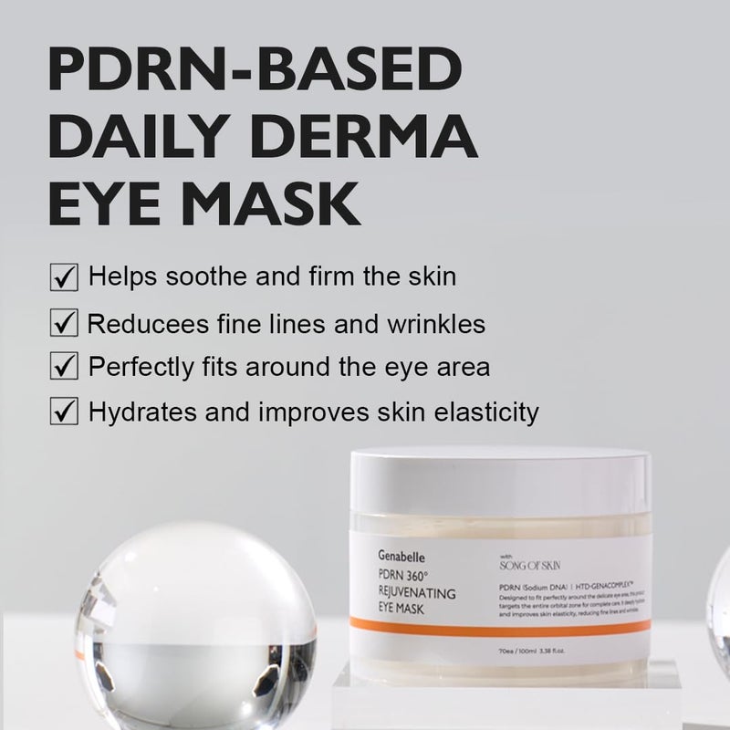 Genabelle PDRN 360Â° Rejuvenating Eye Mask â€“ Full Eye Area Eye Patches for Hydration, Firming & Elasticity with PDRN & Peptides â€“ Targets Dark Circles, Puffiness & Fine Lines â€“ 3.38 fl oz. - Image 2