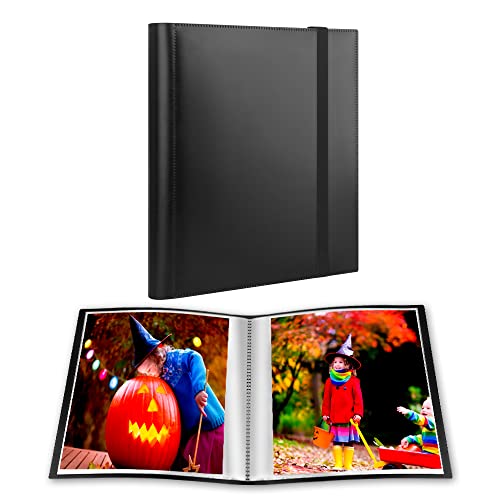Aevdor Photo Album 8x10, 8x10 Photo Album Book Holds 68 Photos, Art Portfolio Binder for 8 x 10 Pictures, Photo Albums for 8x10 Photos, 10x8 Sheet Protector Folder for Photos, Kids Artwork, Sketch (Black) - Image 1