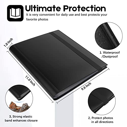 Aevdor Photo Album 8x10, 8x10 Photo Album Book Holds 68 Photos, Art Portfolio Binder for 8 x 10 Pictures, Photo Albums for 8x10 Photos, 10x8 Sheet Protector Folder for Photos, Kids Artwork, Sketch (Black) - Image 3