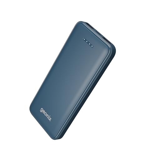 Geonix Helio R100 10000 mAh 22.5W Fast Charging Power Bank, Ultra Slim Power Bank with USB-A Output, Type C PD Output, Type C Input, Wake Up Button, 1 Year Warranty, Blue - Image 1