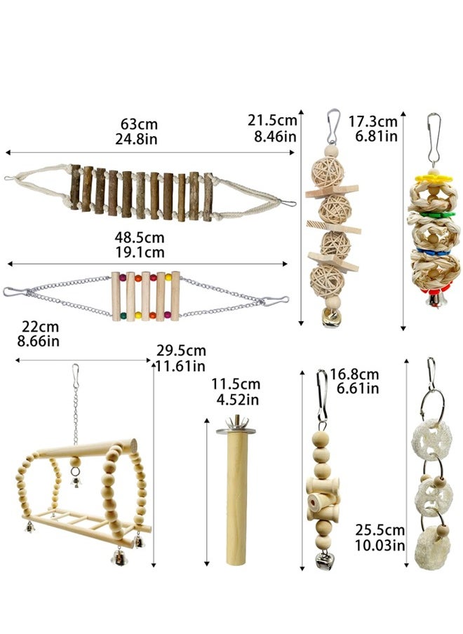 Soft Touch - Bird Parrot Swing Toys Chewing Standing Hanging Perch Hammock Climbing Ladder Bird Cage Toys for Budgerigar Parakeet Conure Cockatiel Mynah - Image 1
