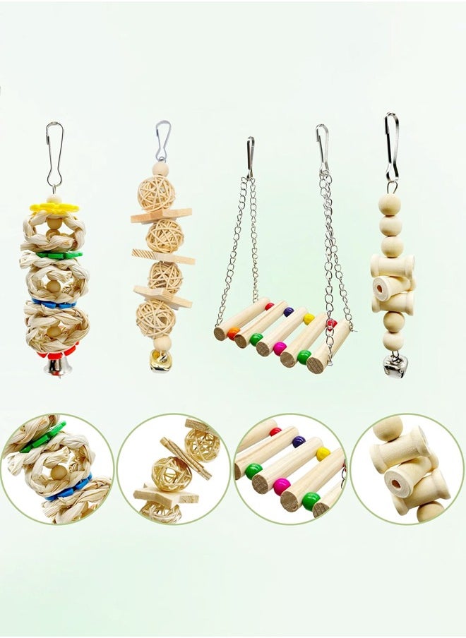 Soft Touch - Bird Parrot Swing Toys Chewing Standing Hanging Perch Hammock Climbing Ladder Bird Cage Toys for Budgerigar Parakeet Conure Cockatiel Mynah - Image 1