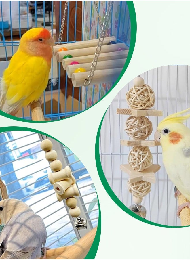 Soft Touch - Bird Parrot Swing Toys Chewing Standing Hanging Perch Hammock Climbing Ladder Bird Cage Toys for Budgerigar Parakeet Conure Cockatiel Mynah - Image 1