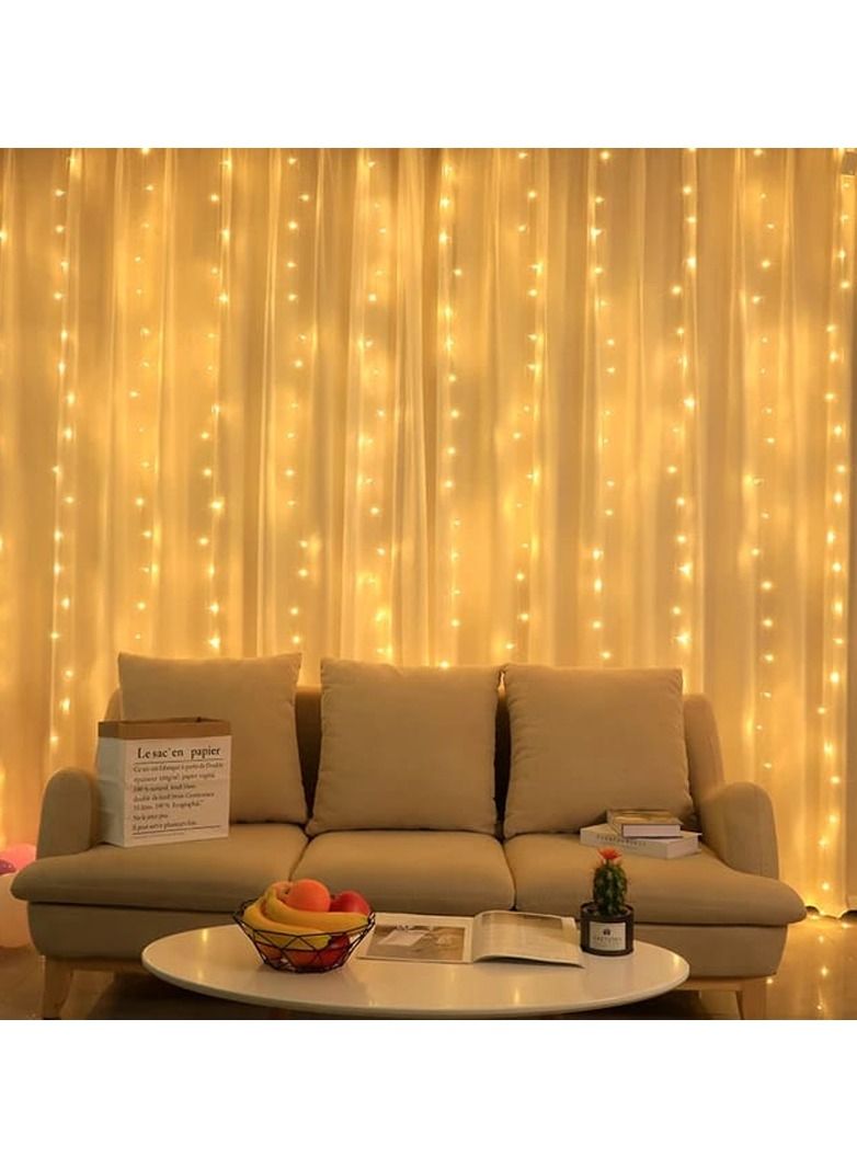 DubaiGallery ستارة أضواء LED بطول 5 أمتار لتزيين النوافذ والحفلات الداخلية وحفلات الزفاف وغرف النوم (كرة بيضاء دافئة) - Image 2