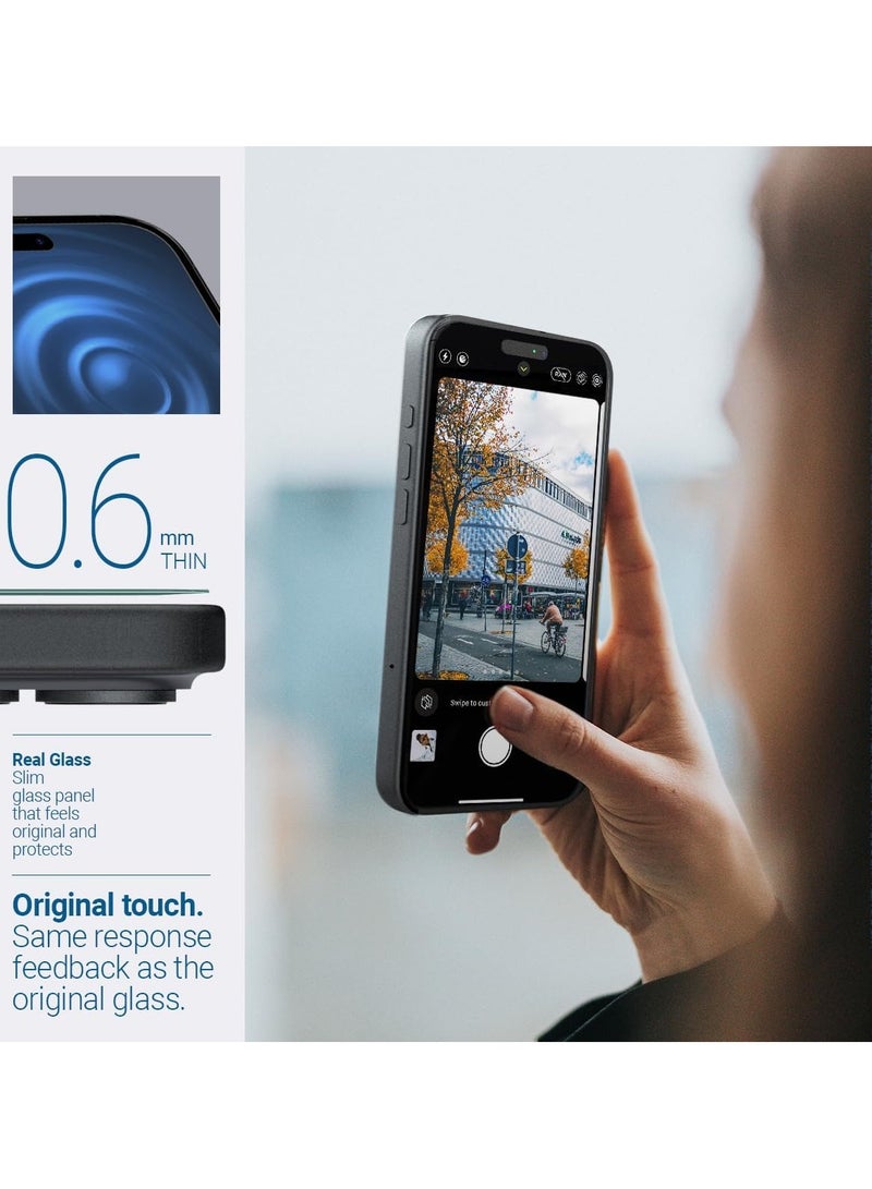 Caseology Snap Fit iPhone 16 PLUS Screen Protector Premium Tempered Glass - Case Friendly with Sensor Protection [2 PACK] - Image 4