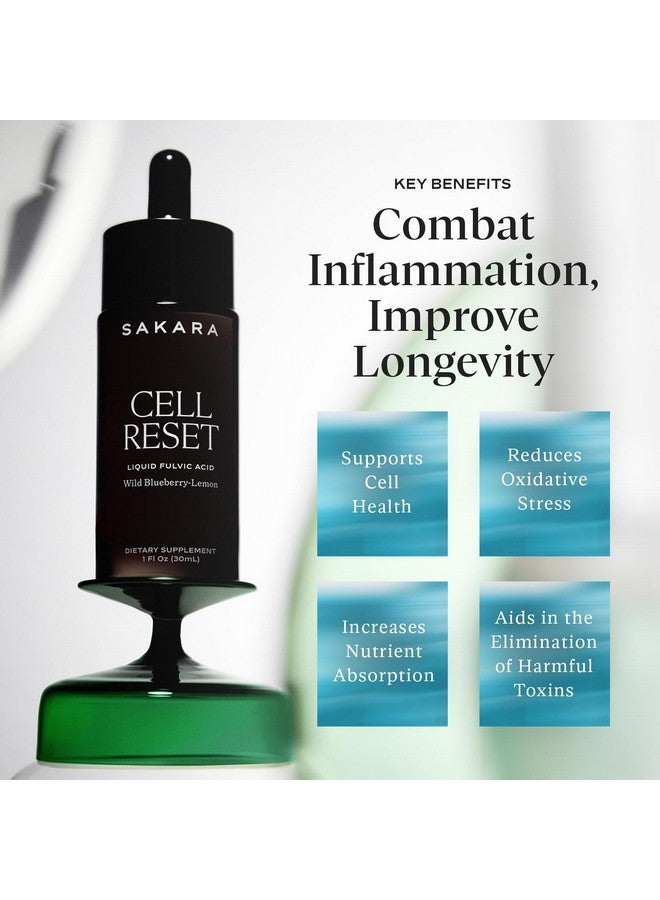 SAKARA Cell Reset Liquid Fulvic Acid Complex - Wild Blueberry-Lemon Mineral Tincture for Cellular Health - Natural Antioxidant Drops for Vibrant Wellness - Premium Bioavailable Formula, 1 Fl Oz (30ml) - Image 2