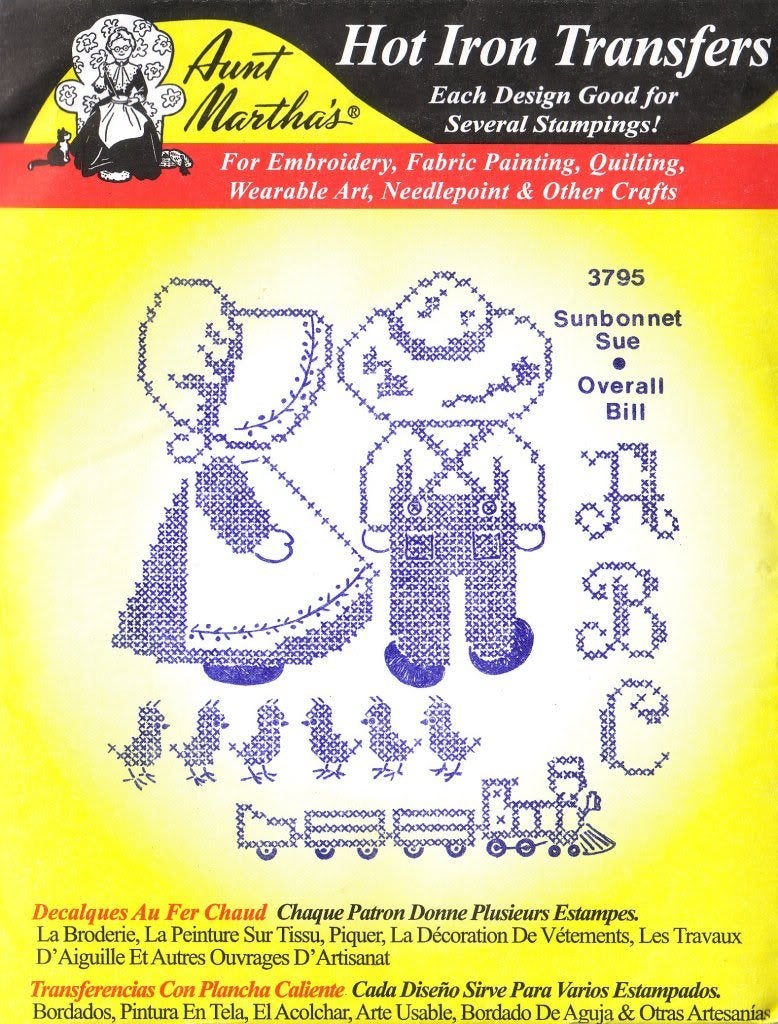 Aunt Martha's Aunt Marthas Hot Iron Embroidery Transfer 3795 Sunbonnet Sue Overall Bill - Image 3