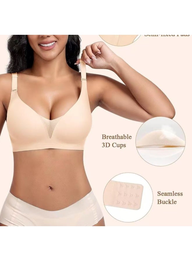 MHD Plus Size Seamless Bra for Women - Push - up Thin Style Deep V Wireless One - Piece Back - Clip Closure - Image 3