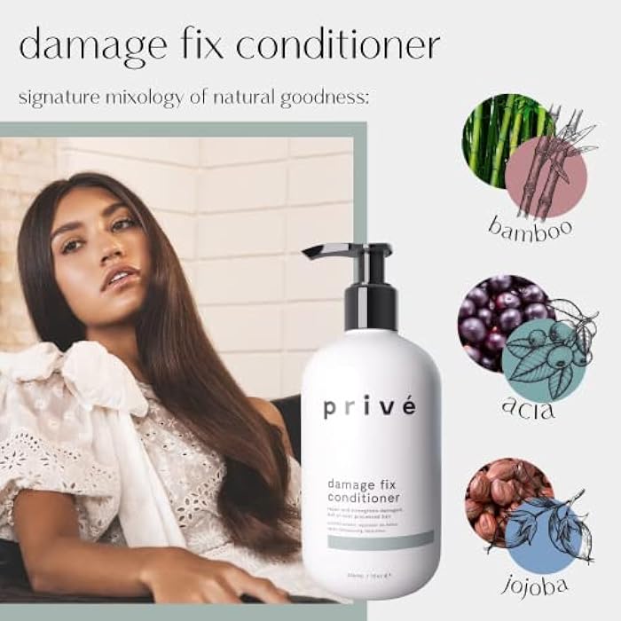 Prive Damage Fix Conditioner - Repairs Dry and Over-Processed Hair from Within Protects Future Additional (12 Oz) - Image 3