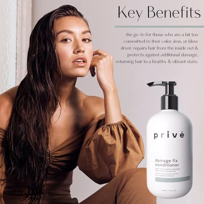Prive Damage Fix Conditioner - Repairs Dry and Over-Processed Hair from Within Protects Future Additional (12 Oz) - Image 5