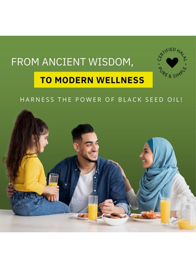 Noor Vitamins Noor Vitamins Halal Black Seed Oil Capsules, Halal Vitamins, 1000 mg Black Seed Oil from Nigella Sativa, Thymoquinone, Non-GMO, Gluten Free, 60 Count - Image 4