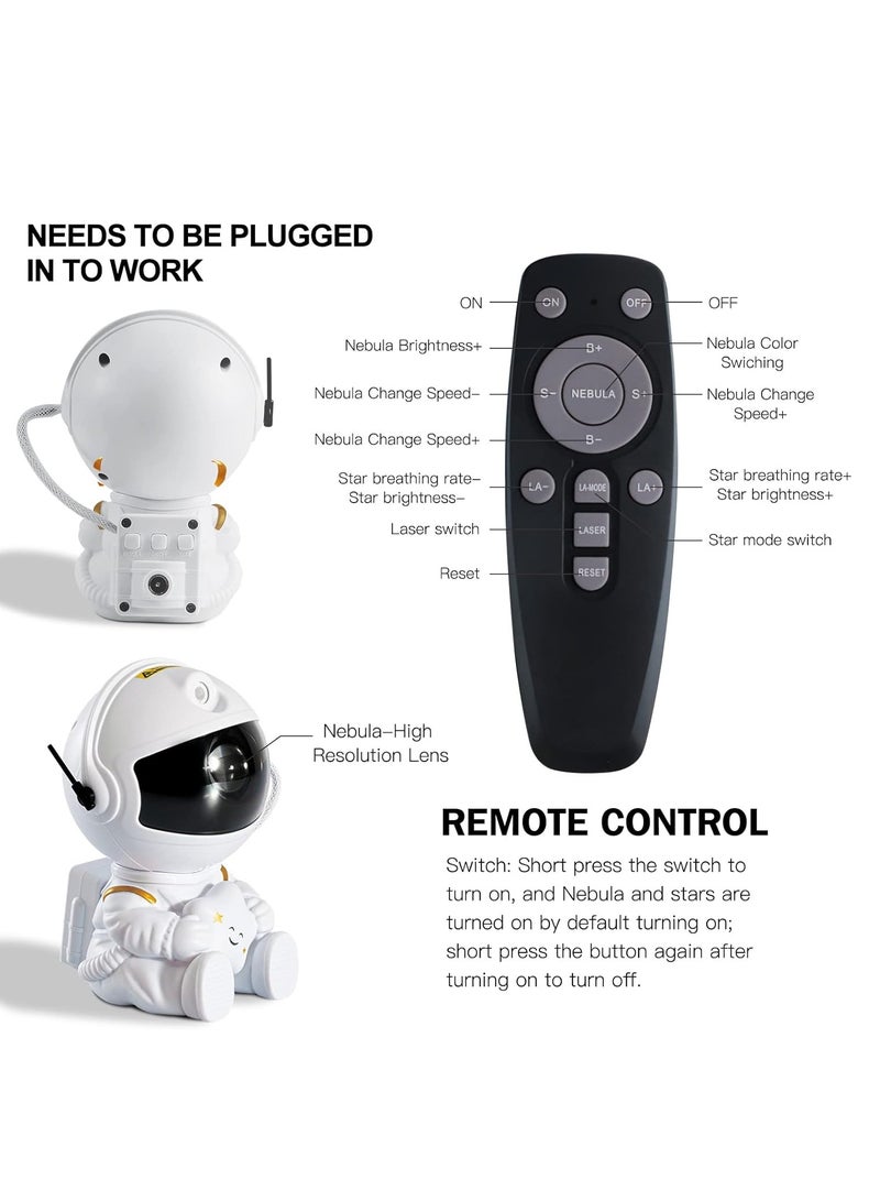Star Projector Astronaut Galaxy Light Projector, Kids Room Decor Aesthetic, Tiktok Nebula Night Lights, Remote Control and 360°Rotation Magnetic Head, Star Lights for Bedroom, Gaming Room Decor - Image 4