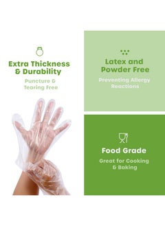 Comfy Package Comfy Package [250 Count Disposable Poly Plastic Gloves for Cooking, Food Prep, and Food Service, Latex & Powder Free - One Size Fits Most 