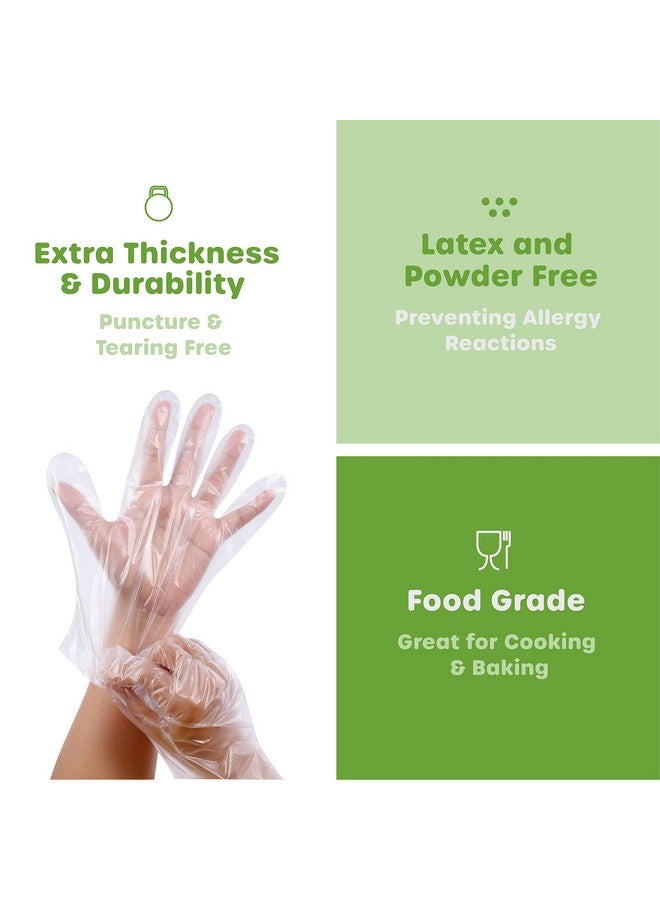 Comfy Package [250 Count Disposable Poly Plastic Gloves for Cooking, Food Prep, and Food Service, Latex & Powder Free - One Size Fits Most
