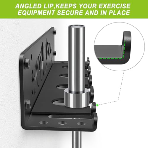 Kipika Versatile Wall Mounted Barbell Holder with 7-Hooks Storage Rack for 4 Barbell Bars Holds Under 33mm Bar Size and Fitness Accessories Space-Efficient Gym Organization for Home & Commercial Use - Image 5