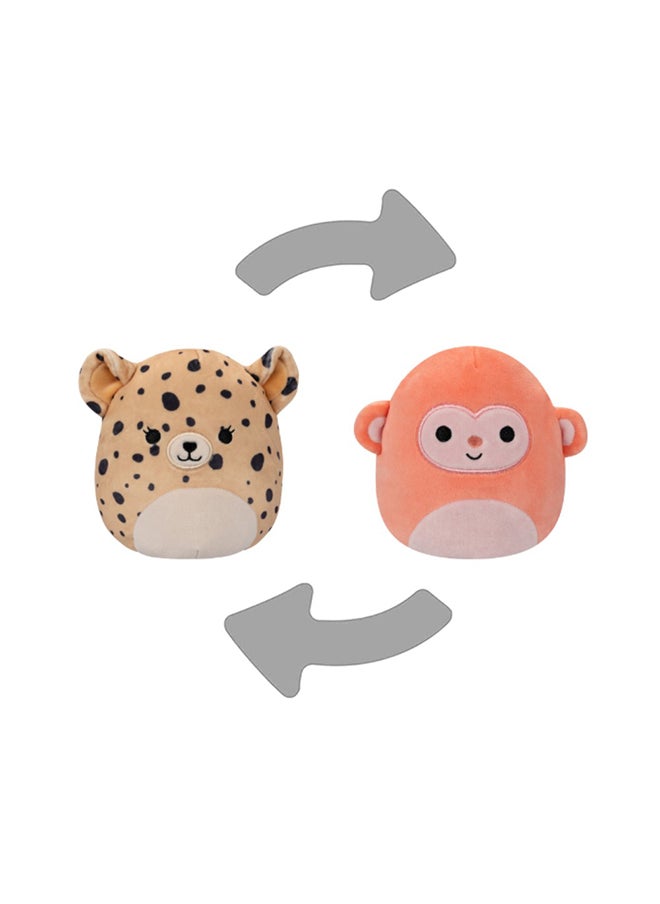 Squishmallows - 5 inch Little Plush Flipamallows Lexie/Elton Brown Cheetah/Orange Monkey , Officially Licensed Kellytoy Plush Toy, Colorful Soft Toy, Gift for Kids, Girls & Boys Washable Squishy Stuff Toy Multicolor All Age - Image 1
